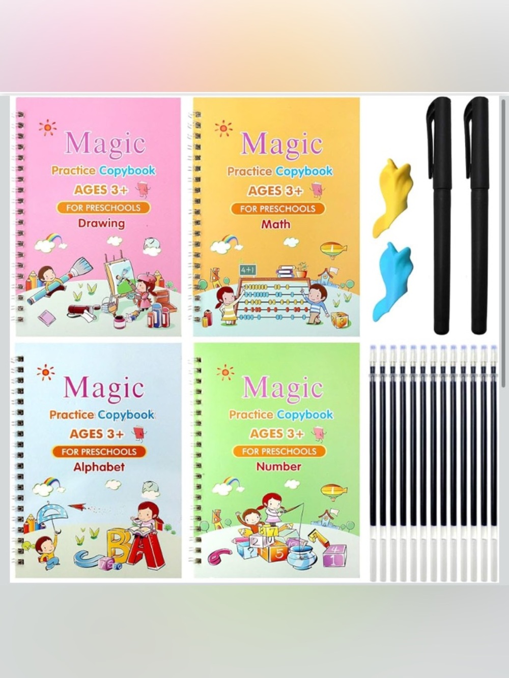 Grooved Handwriting Practice for Kids Reusable Magic Practice Copybooks Tracing